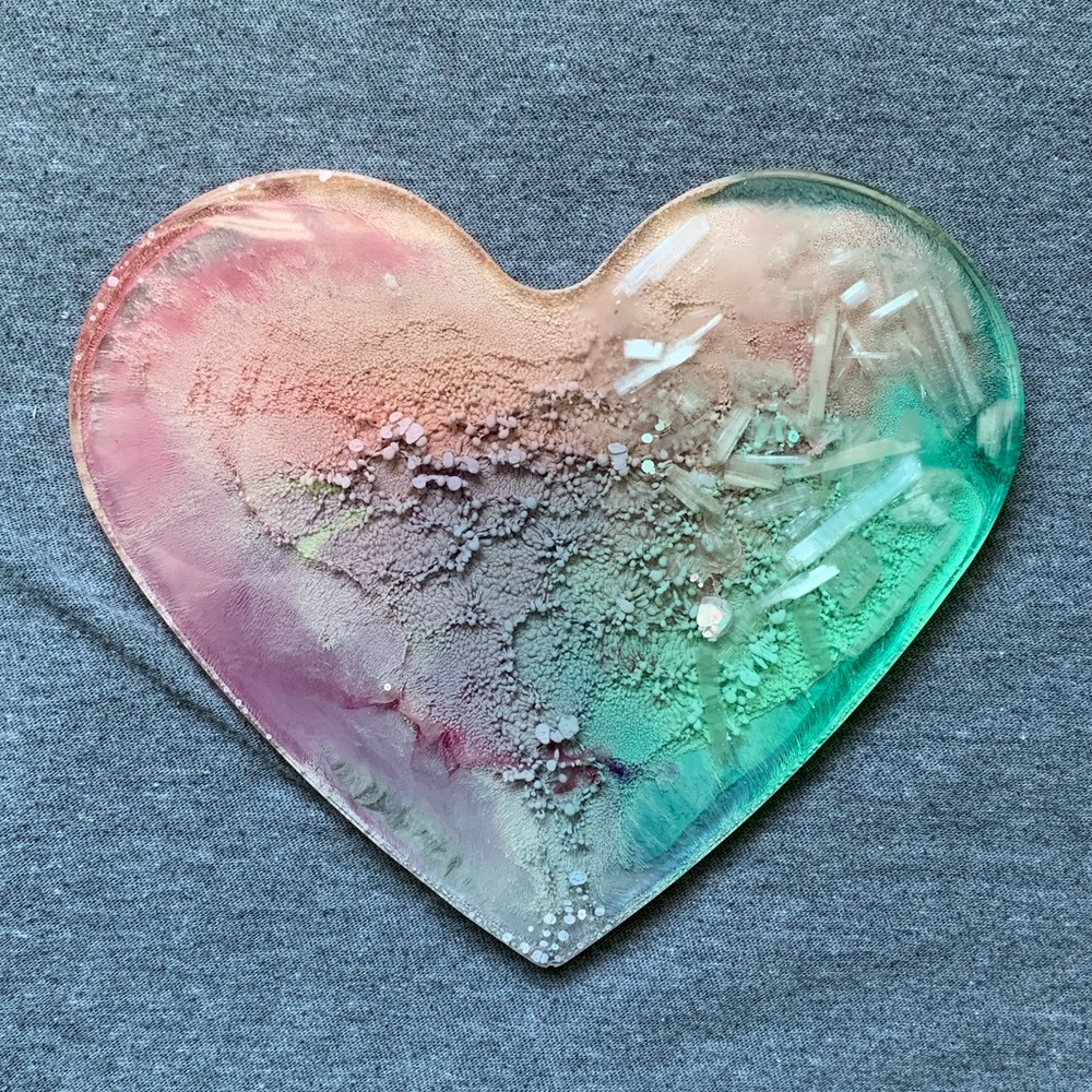 Large Resin Plate with Crystals